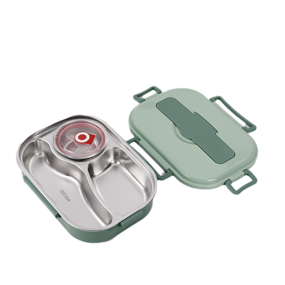 Thermo-Lunchbox aus Edelstahl, geteilte Bento, auslaufsicher