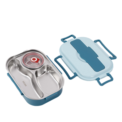 Thermo-Lunchbox aus Edelstahl, geteilte Bento, auslaufsicher