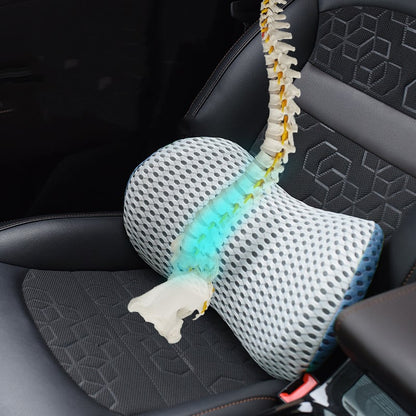 Lendenstützkissen – Ergonomische Rückenschmerzlinderung für Schreibtisch und Auto, atmungsaktiver Netzbezug, Herbst 2025 Komfort