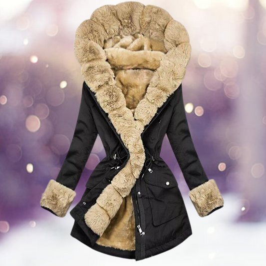 Warm Cozy Women’s Parka - Long Tailored Faux Fur Winter