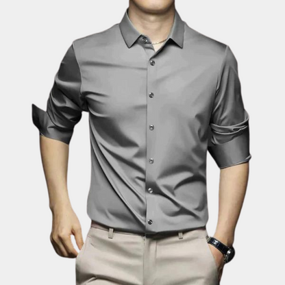 Variant image for Classic Men's Dress Shirt in Polyester and Elastane, Thermo-Isolating, Comfortable Fit for Fall and Winter, Available in Multiple Colors-31