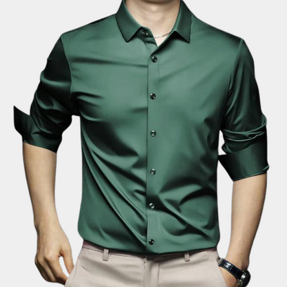 Variant image for Classic Men's Dress Shirt in Polyester and Elastane, Thermo-Isolating, Comfortable Fit for Fall and Winter, Available in Multiple Colors-25