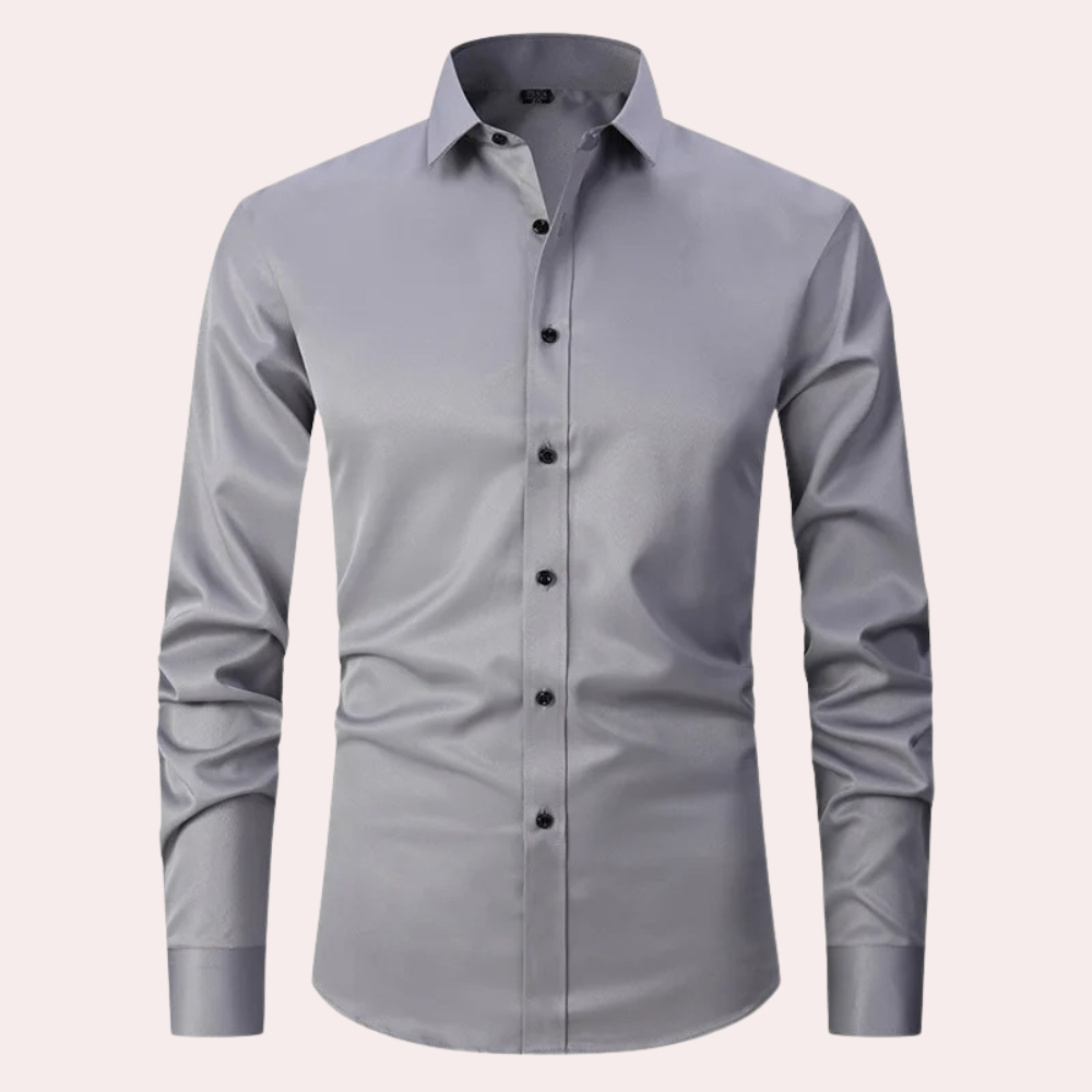 Men's Stretch Dress Shirt, Breathable Wrinkle-Resistant Fabric, Moisture-Wicking, Regular Fit, Multiple Colors Available-2