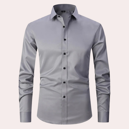 Men's Stretch Dress Shirt, Breathable Wrinkle-Resistant Fabric, Moisture-Wicking, Regular Fit, Multiple Colors Available-2