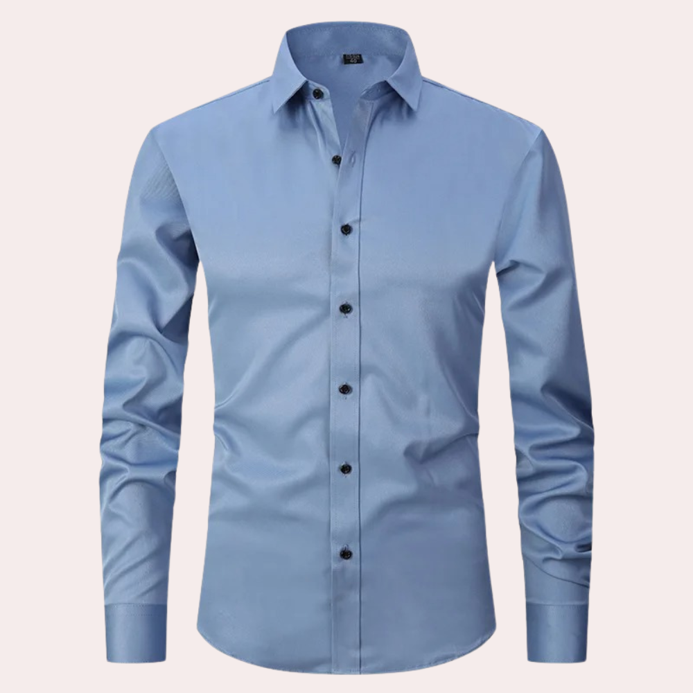 Variant image for Men's Stretch Dress Shirt, Breathable Wrinkle-Resistant Fabric, Moisture-Wicking, Regular Fit, Multiple Colors Available-13