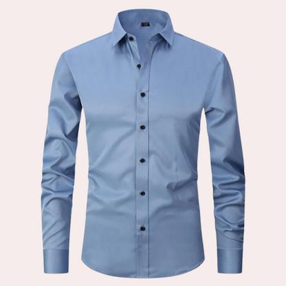 Variant image for Men's Stretch Dress Shirt, Breathable Wrinkle-Resistant Fabric, Moisture-Wicking, Regular Fit, Multiple Colors Available-13