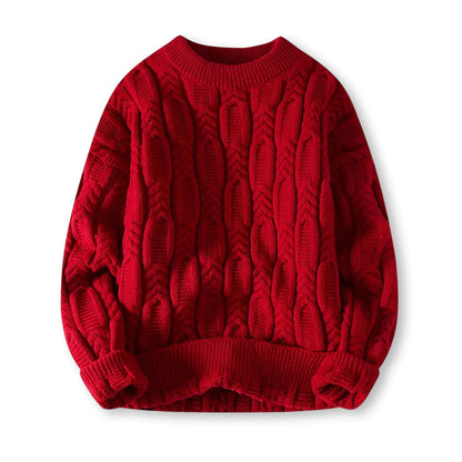 Warm Men’s Sweater - Cable Knit, Chunky, For Winter