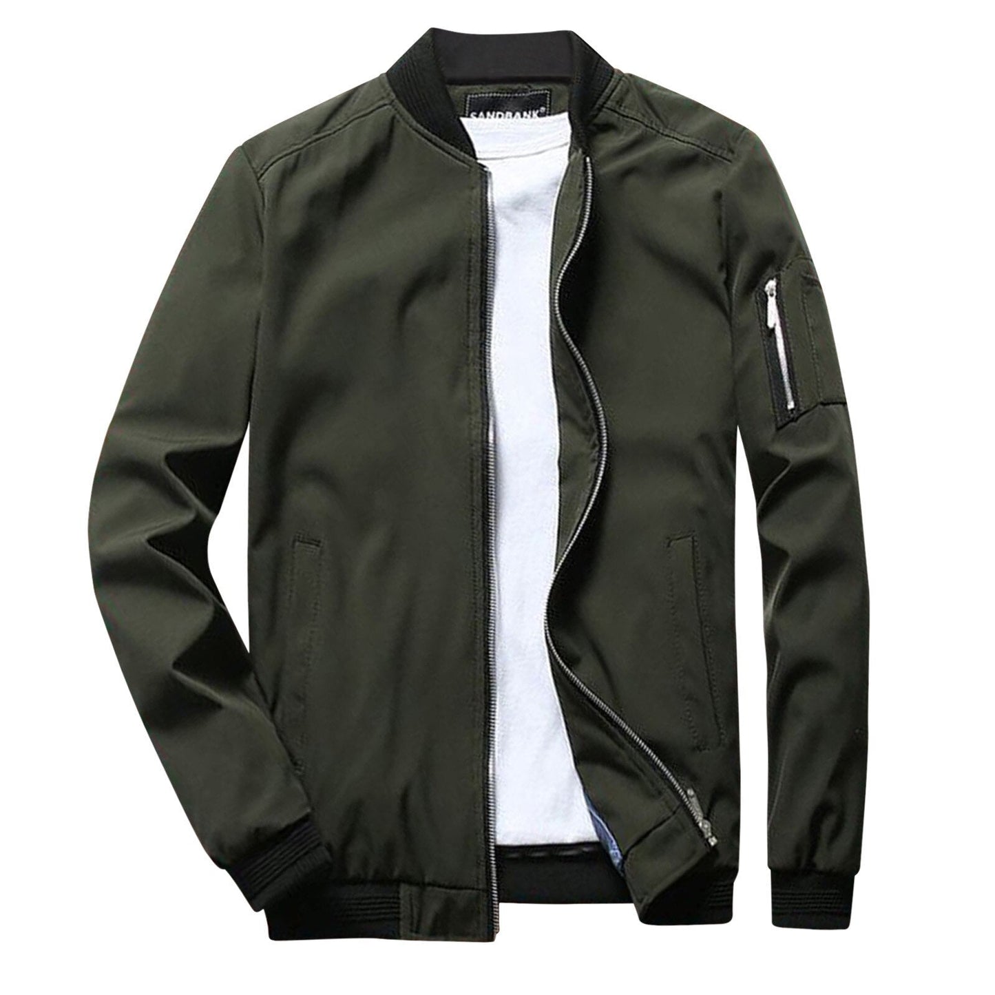 Lightweight Mens Bomber Jacket - Waist Length, Cotton Blend