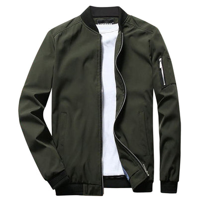 Lightweight Mens Bomber Jacket - Waist Length, Cotton Blend