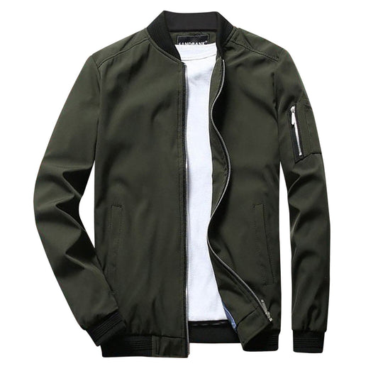Lightweight Mens Bomber Jacket - Waist Length, Cotton Blend
