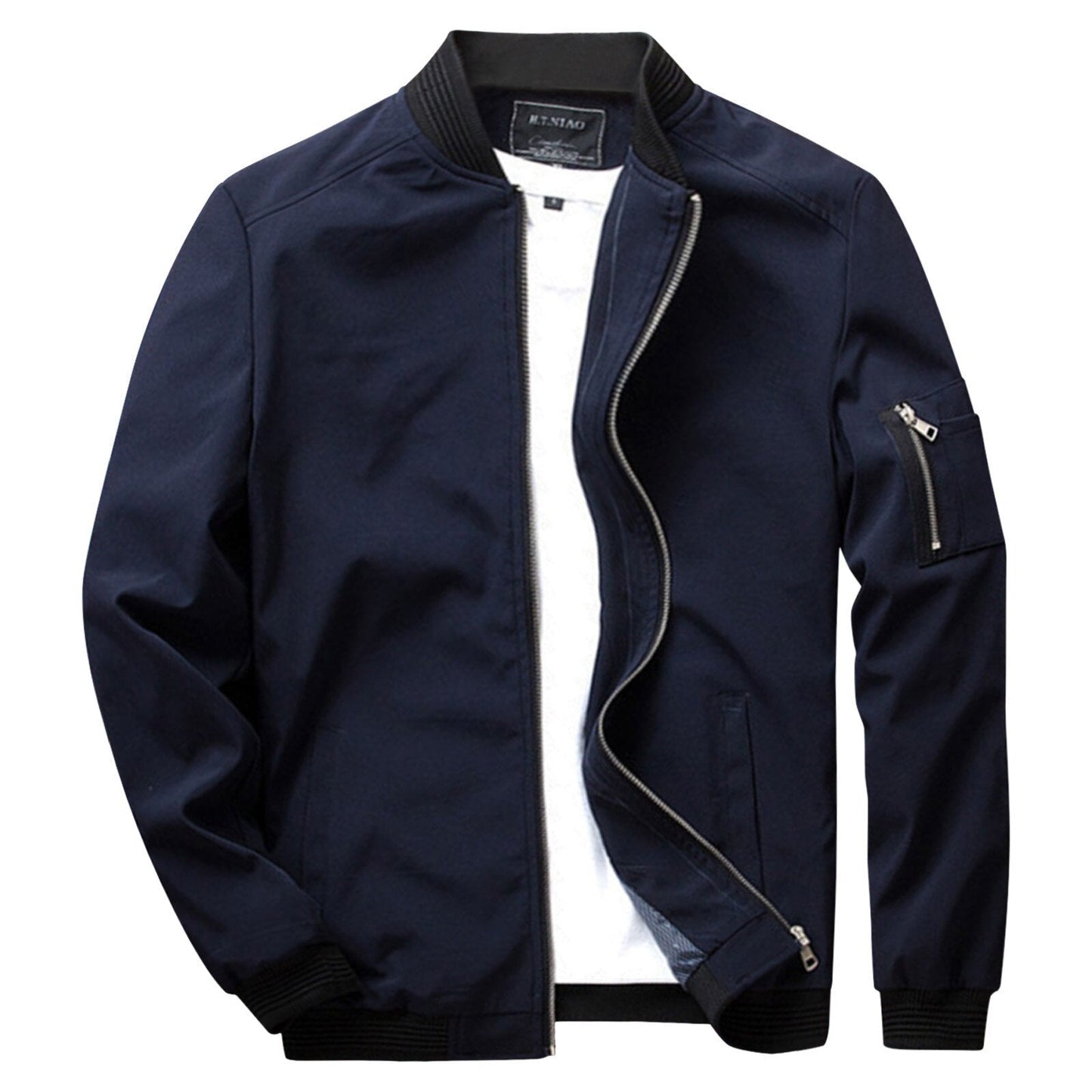 Lightweight Mens Bomber Jacket - Waist Length, Cotton Blend