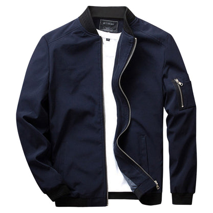 Lightweight Mens Bomber Jacket - Waist Length, Cotton Blend