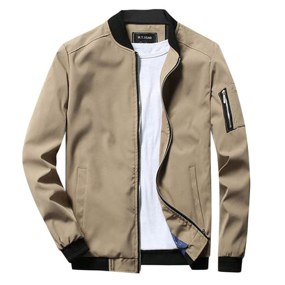 Lightweight Mens Bomber Jacket - Waist Length, Cotton Blend