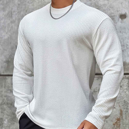 Moisture-Wicking Men Fitness Pullover - Body-Hugging Rib