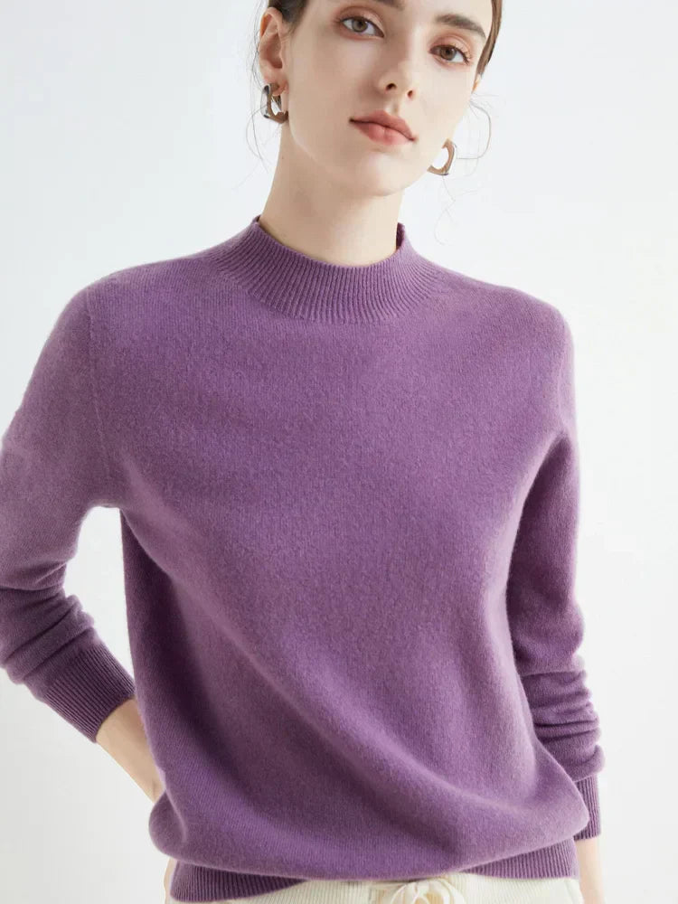 Soft Classic Women’s Pullover - Mock Neck, Wool, Work