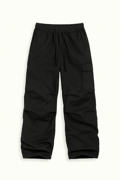 Black Cargo Pants for Women with Adjustable Waist, Multiple Pockets, and Relaxed Fit for Versatile Styling-2