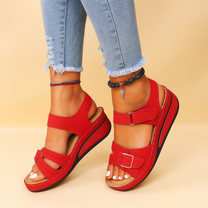 Sandalias ortopédicas cómodas para mujer con suela de gel, diseño transpirable y cierre ajustable de velcro para caminar sin dolor