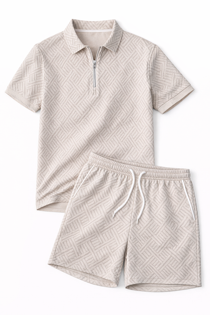 Åndbart sommer sæt til mænd – poloshirt og shorts, til afslappede udflugter