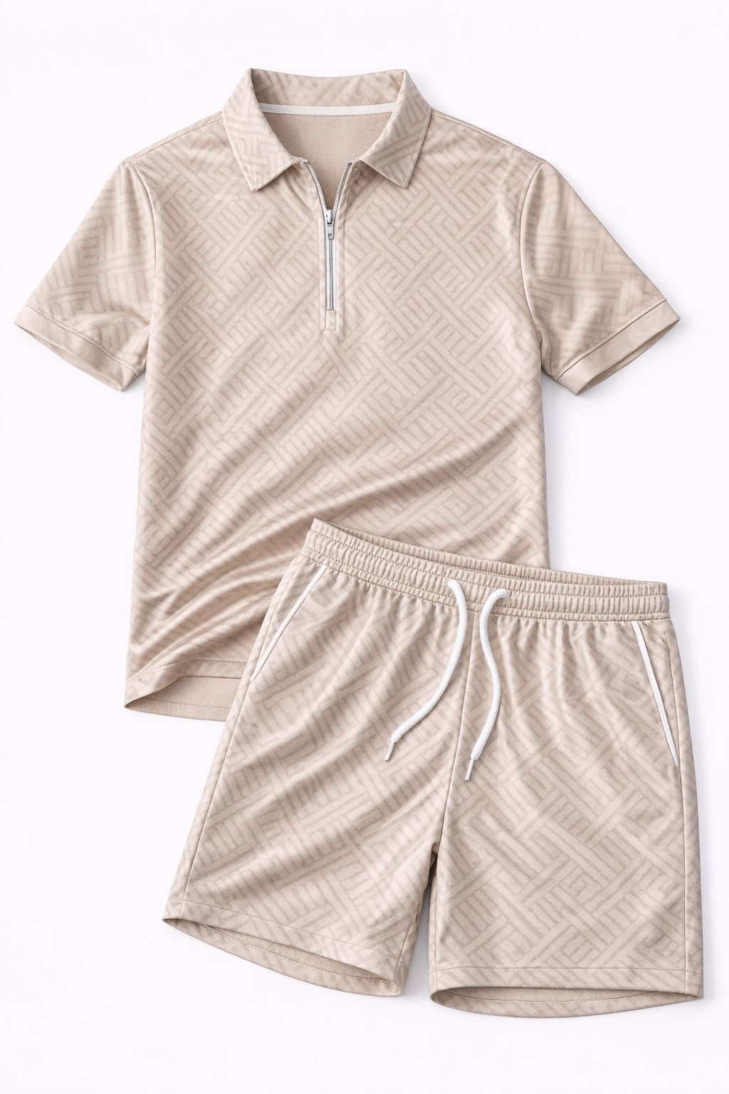 Åndbart sommer sæt til mænd – poloshirt og shorts, til afslappede udflugter