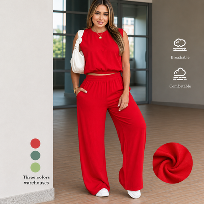Atmungsaktives Damenoberteil und Hose Set - lässig, 3D-Reliefmuster, weicher Stoff, Alltagskleidung