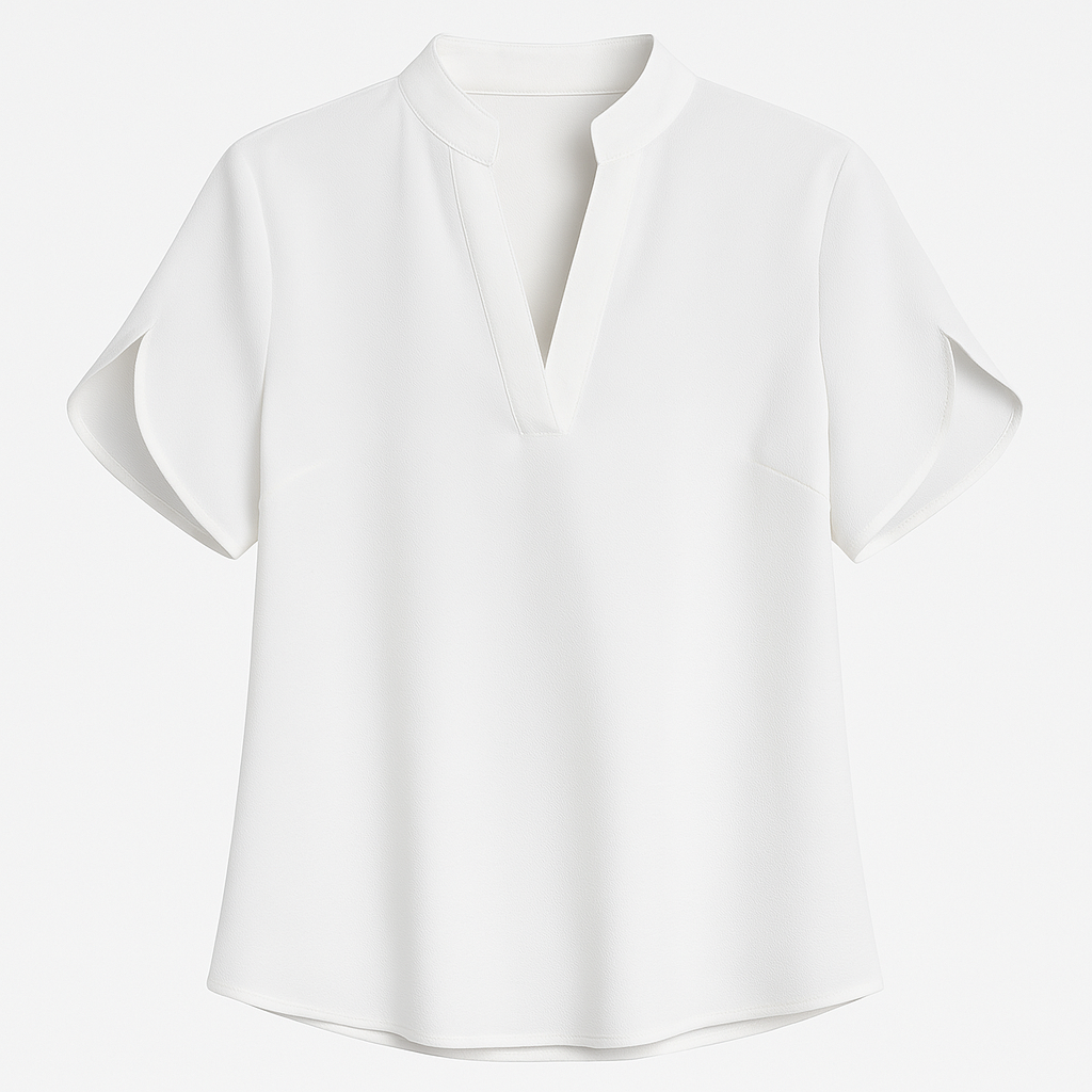 Sommer toppe til kvinder Bluse V-hals Kortærmet Løs Hvide Skjorter Mode