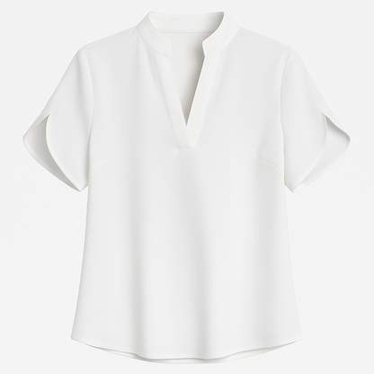 Sommer toppe til kvinder Bluse V-hals Kortærmet Løs Hvide Skjorter Mode