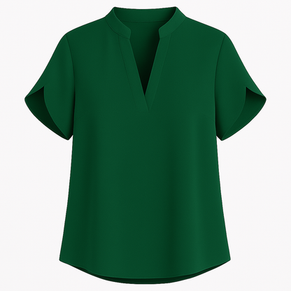 Sommer toppe til kvinder Bluse V-hals Kortærmet Løs Hvide Skjorter Mode