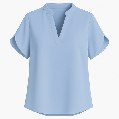 Sommer toppe til kvinder Bluse V-hals Kortærmet Løs Hvide Skjorter Mode