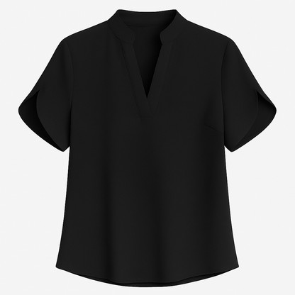 Sommer toppe til kvinder Bluse V-hals Kortærmet Løs Hvide Skjorter Mode