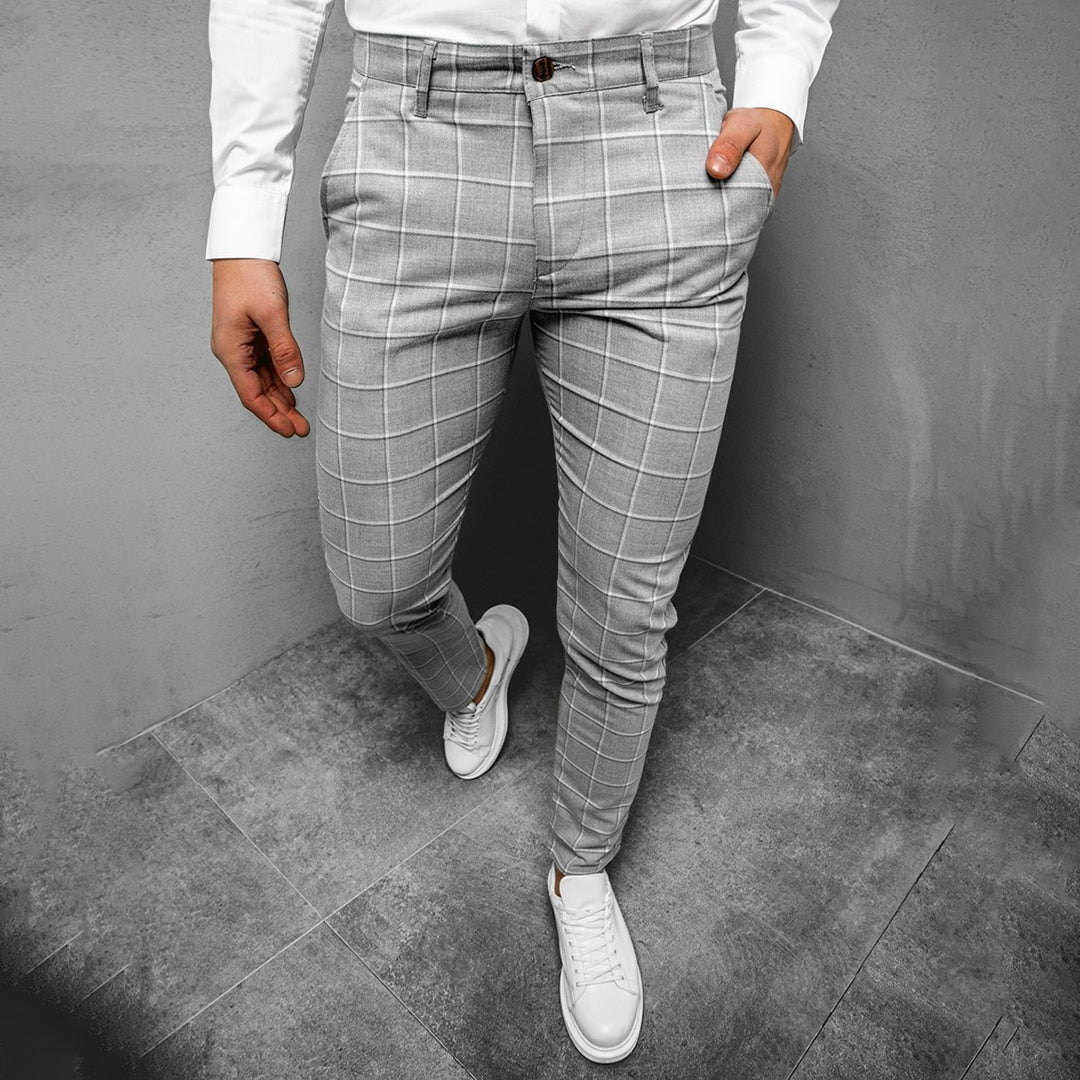 Classic men's checkered trousers – tailored fit, high-quality fabric, for versatile occasions 0