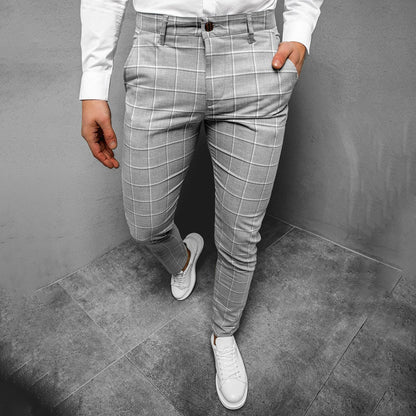 Classic men's checkered trousers – tailored fit, high-quality fabric, for versatile occasions 0