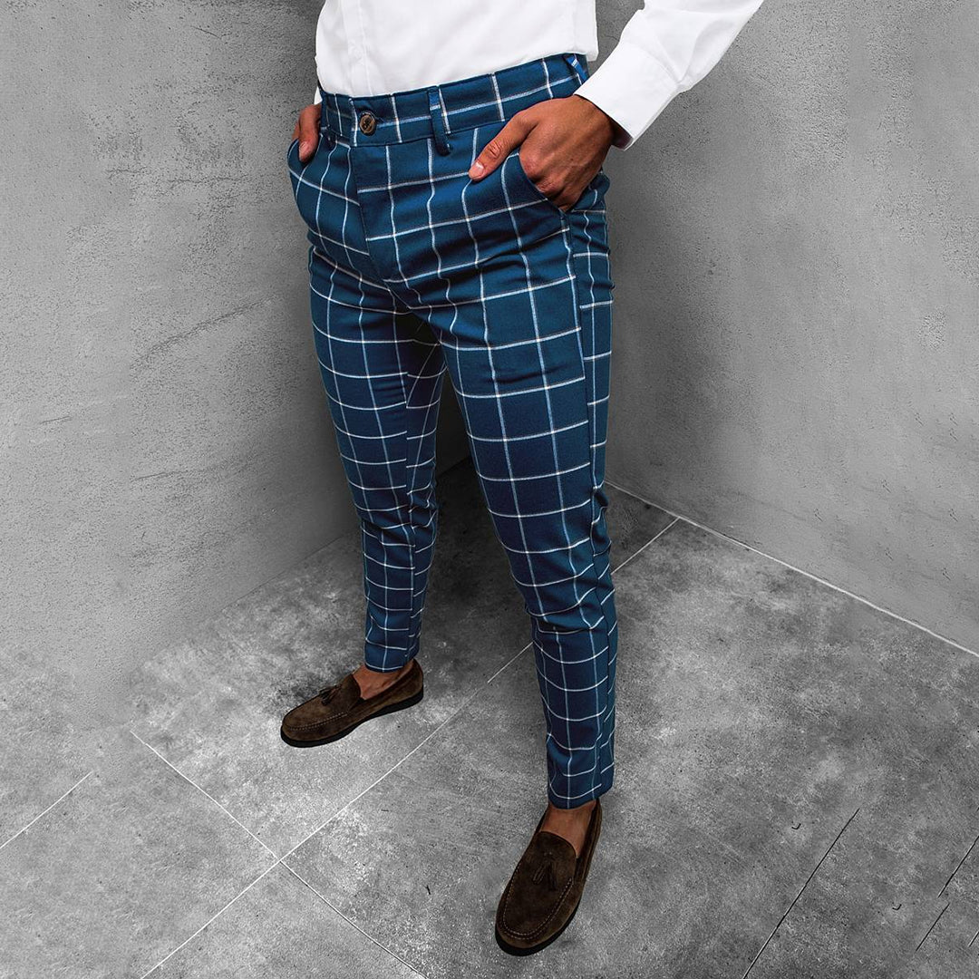 Classic men's checkered trousers – tailored fit, high-quality fabric, for versatile occasions 2