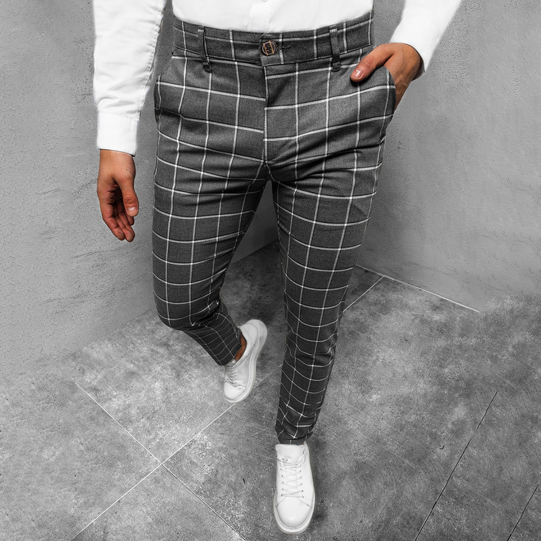 Classic men's checkered trousers – tailored fit, high-quality fabric, for versatile occasions 6