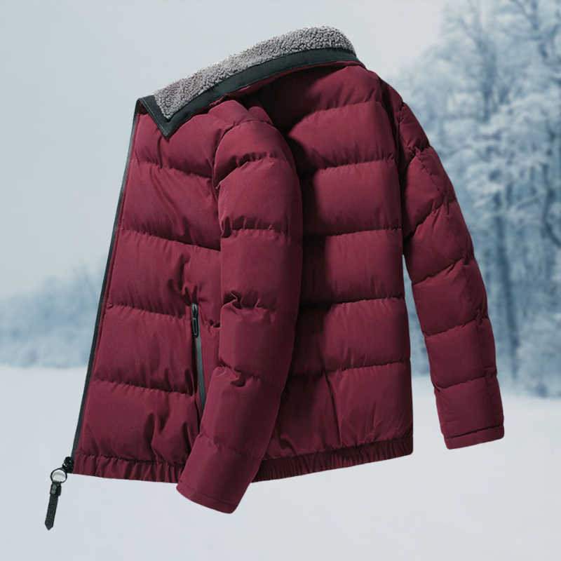 Warm Cozy Men's Jacket - Puffer, Sherpa Lined, Commuting