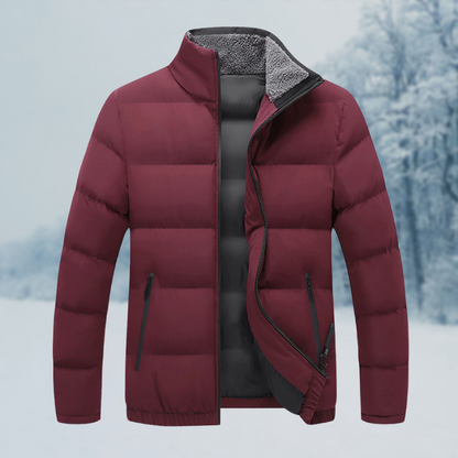 Warm Cozy Men's Jacket - Puffer, Sherpa Lined, Commuting