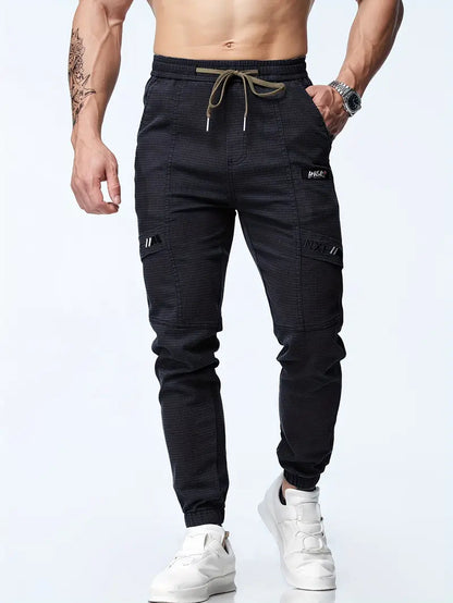 Comfortable men's joggers – drawstring, stretch tapered fit, for gym and leisure 8