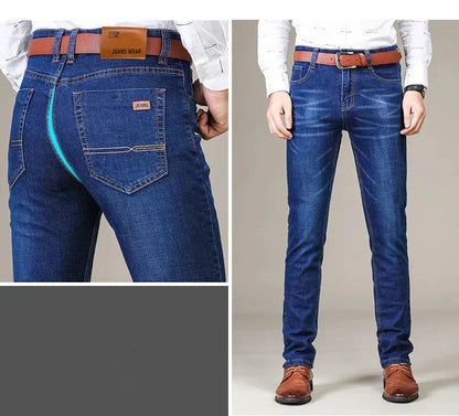 Comfortable men's straight-fit stretch jeans – durable fabric, perfect for casual wear 4