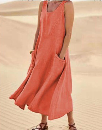 Variant image for Womens Summer Dress with Pockets, Casual Knee-Length Cotton Dress for Everyday Comfort and Style-20