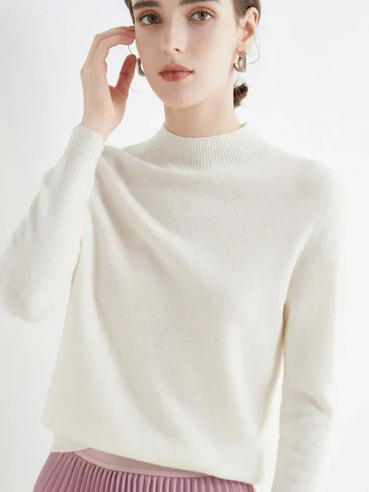 Soft Classic Women’s Pullover - Mock Neck, Wool, Work