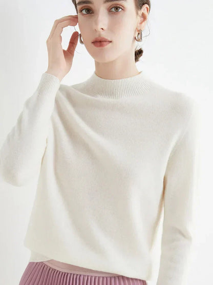 Soft Classic Women’s Pullover - Mock Neck, Wool, Work