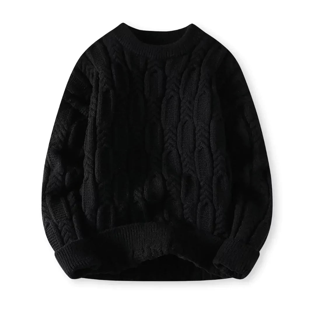 Warm Men’s Sweater - Cable Knit, Chunky, For Winter