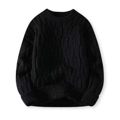 Warm Men’s Sweater - Cable Knit, Chunky, For Winter