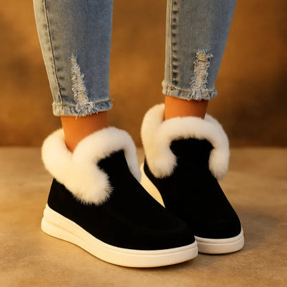 Non-Slip Women’s Boots - Slip-On Ankle, Suede, Winter
