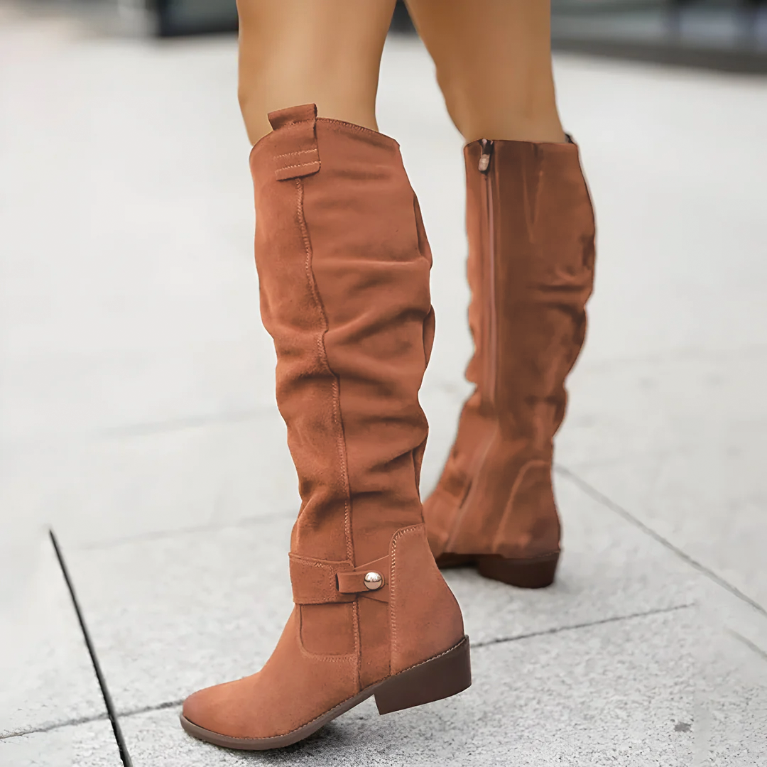 Supportive Women's Knee Boots - Suede Slouch, Everyday