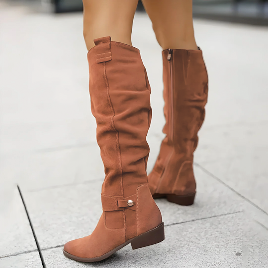 Supportive Women's Knee Boots - Suede Slouch, Everyday