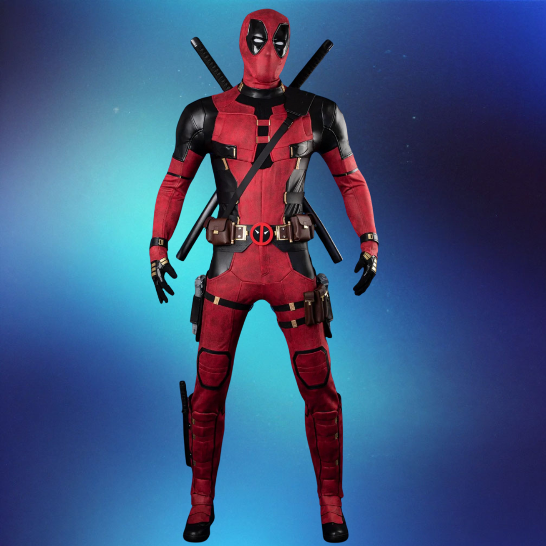 Adult & Kids Deadpool Costume with Mask and Accessories - Marvel Superhero Outfit for Halloween