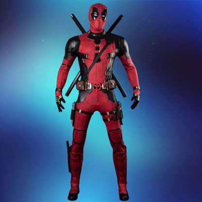 Adult & Kids Deadpool Costume with Mask and Accessories - Marvel Superhero Outfit for Halloween