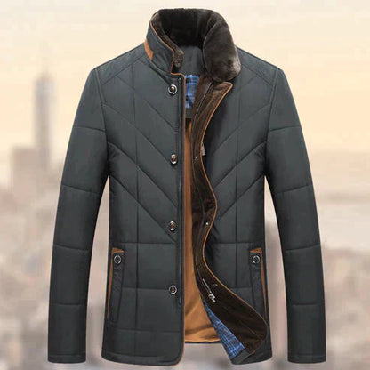 Chaqueta Acolchada Aislante para Hombre - Poliéster Chevron Ajustado