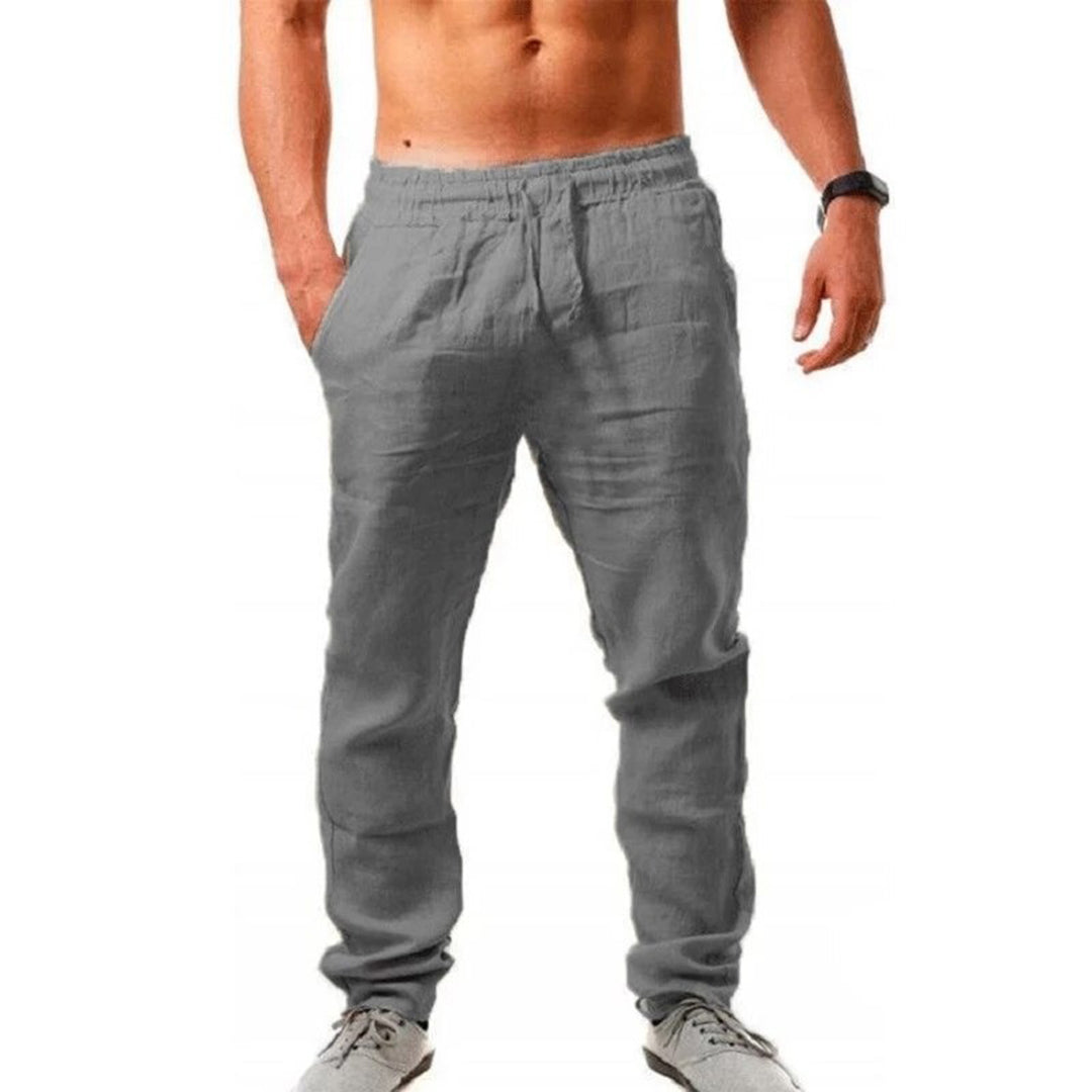 Variant image for Lightweight Men's Linen Pants - Breathable Casual Trousers in Neutral Colors for Summer Comfort-13