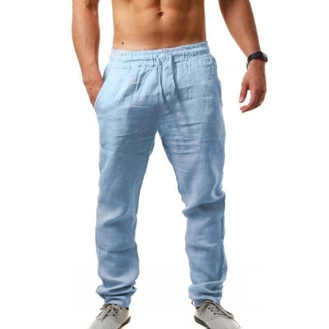 Lightweight Men's Linen Pants - Breathable Casual Trousers in Neutral Colors for Summer Comfort-6